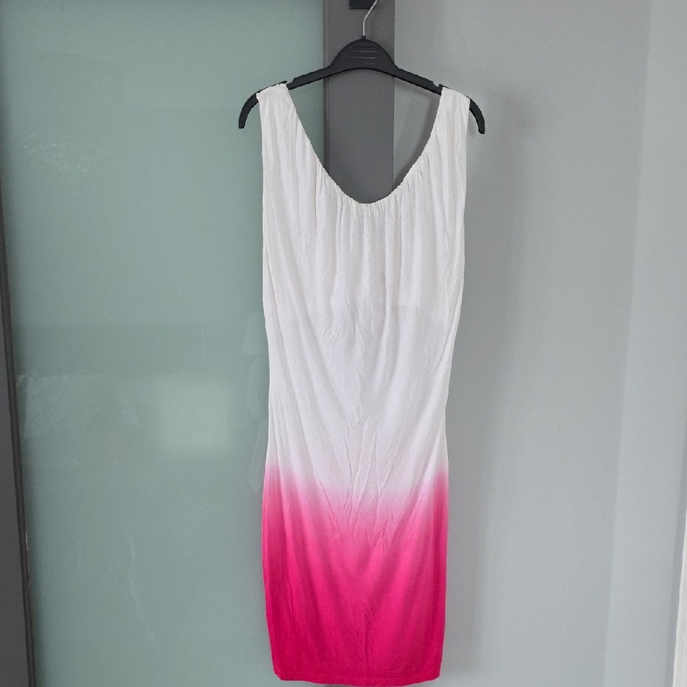 Venus Pink Ombre Bodycon Stretchy Casual Dress